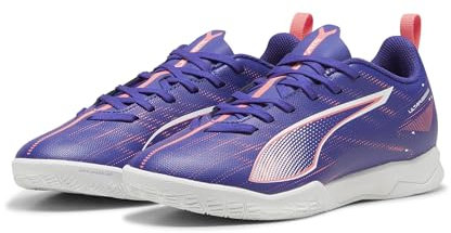 PUMA Unisex Youth Ultra 5 Play IT JR Soccer Shoe, Lapis Lazuli-PUMA White-Sunset Glow, 38.5 EU