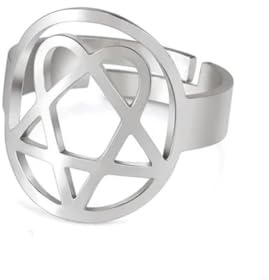 Gu Feng Heartagram Star Ring Frauen Edelstahl Gold Farbe Verstellbare Fingerringe Vintage Herz Fünfeckiger geometrischer Schmuck