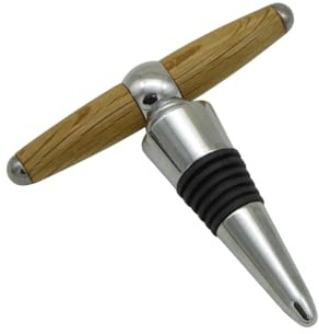 Weinflaschenverschluss und Korkenzieher aus verschiedenen Edelhölzern Holz, Unikate (Eiche)