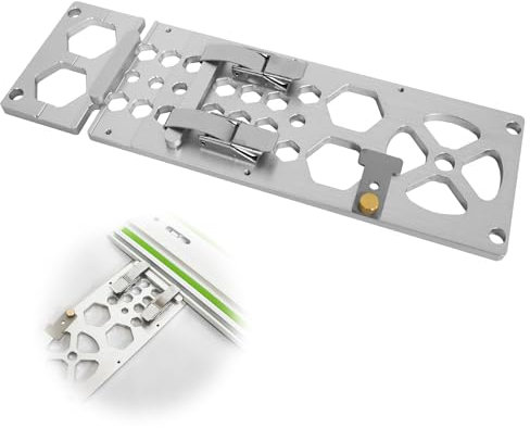 Guida Sega Circolare de Alluminio e Acciaio Inox, Guida ad Angolo Retto a 90°, 340 * 108 * 8mm Guida ad Angolo Retto, Compatibile per Makitas Morsetto Lavorazione del Legno (argento)