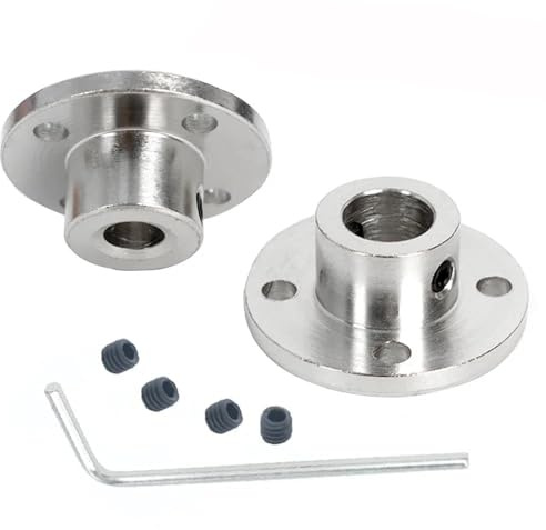 2 Stück Flansch Kupplung Kupplungsverbinder, starres Führungsmodell Kupplungszubehör, 3/4/5/6/8/10/11/12mm Auswahl, Wellenachse Fittings für DIY RC Motoren Wellenkuppler (2, Innendurchmesser 6mm)