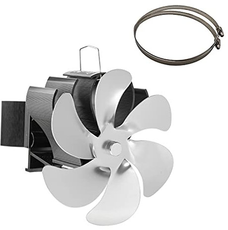 TERNCOEW Wärmebetriebener Ofenventilator BG606 Ofenventilator 6 Flügel Wärmeverteilung Leise Klein für Ihr Zuhause 6 Herd Ventilator Wärmebetrieben Keine Notwendigkeit für Batterie Strom Für Holz Mit