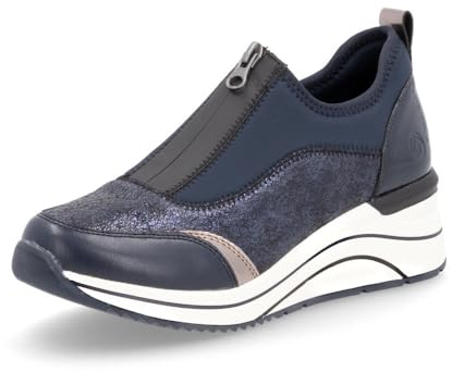 Remonte Women's Low-Top Trainers D0T08, Women's Low Shoes, Loose Insole, Blue Combi 12, 9 UK