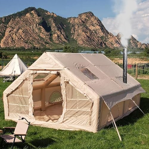 Tienda Inflable Impermeable, Tienda de campaña Oxford for Exteriores for 4-6 Personas, Tienda Inflable portátil con Abertura for Chimenea, Tienda de campaña Inflable integrada, Tienda