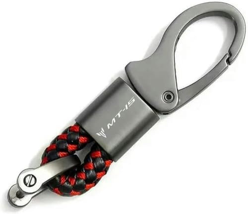 JXZQQBMD Porte-clés de moto en cuir fibre de carbone pour Y-amaha MT15 MT-15 2019 2020 2021 Accessoires de moto