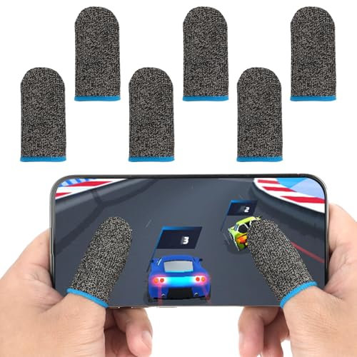Psyqtsuary 6 PCS Handy-Gaming Finger Sleeve, Pubg Finger Sleeves Mit Anti-Sweat Effekt Mobile Game Touchscreen Fingerhülse Atmungsaktiv Ultradünn Finger Sleeve Gaming Für Jedes Spiel Und Mobilgerät