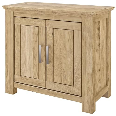 FURNARO Sideboard Siena Wildeiche teilmassiv 2 Türen geölt komplett montiert rustikal modern 100x85x47 cm