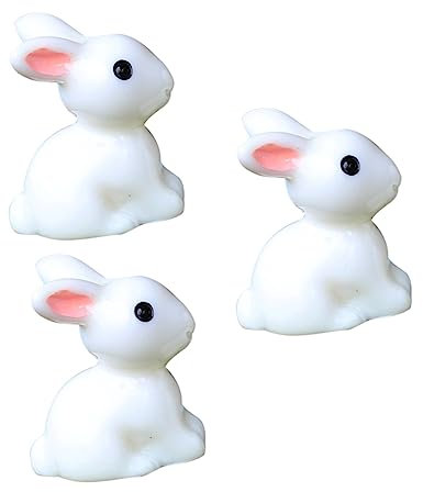 Garneck 20 Stück Osterhasen Figuren - Mini Hasen Deko Und Mini Figuren Für Märchengärten - Sukkulenten Und Als Dekoration Für Osterfeiern Harz Dekofigur Set