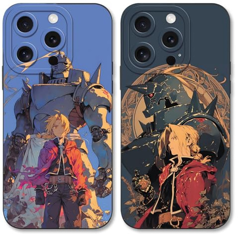 TBNMBGY 2 Stück Handyhülle für iPhone 12 6.1, Cool Cartoon Anime Muster Design Schutzhülle Weich TPU Silikon Stoßfest Bumper Protective Case für Jungen Mädchen, Left