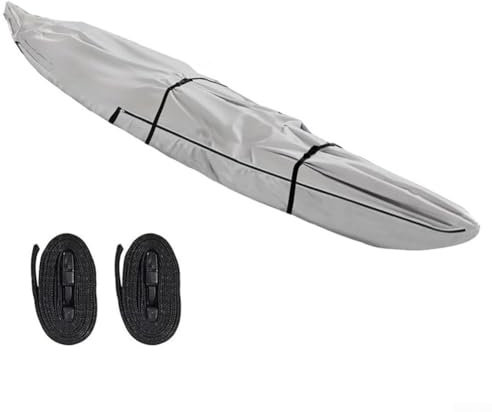 HpLive for KAYAK Cover 420D Oxford Waterproof UV for PROTECTION Full Cover for Canoe Boat for KAYAK with Storage Bag, Grey (10 ft)