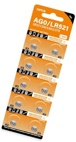 10Pcs AG0 Button Batteries SR521SW LR521 SR521 AG521 S521E 521S SR63 GP379 V379 379X D379 379L 379LD For Watch