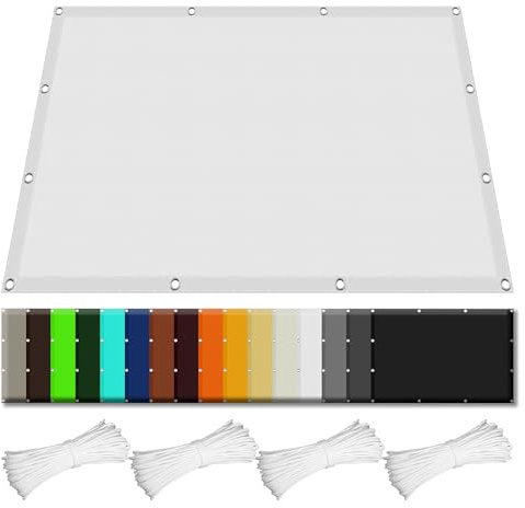 Vele Ombreggianti Rettangolari 150 x 350 cm Antivento/Protezione UV Rettangolo Telo Ombra con Fune Tenda a Vela per Terrazzo Balconi Giardino e Outdoor, Bianco