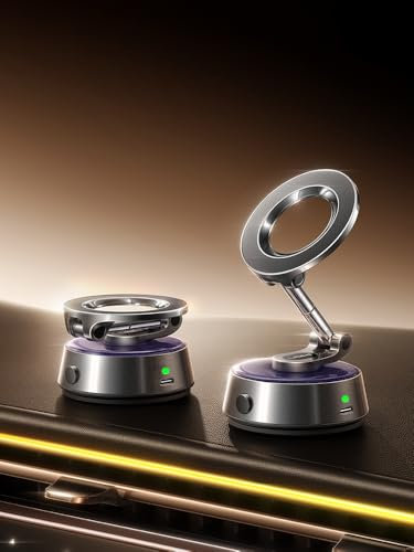 LISEN MagSafe - Soporte magnético de succión para teléfono de coche, soporte magnético de vacío eléctrico, ajustable de 360°, uso multiescena para iPhone 16e, 16, Pro Max, 15, 14, 13, 12