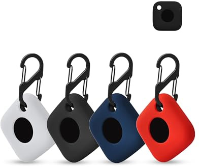 4 pack Silicone Case for Tile by Life360 Mate/Tile Mate (2022) Tracker Anti-Loss Tracker,daunke Full Protection Cover(suitable for Elderly,Pets,Backpack,Luggage,Kids,Keys) Scratch-Resistant,Rainbow