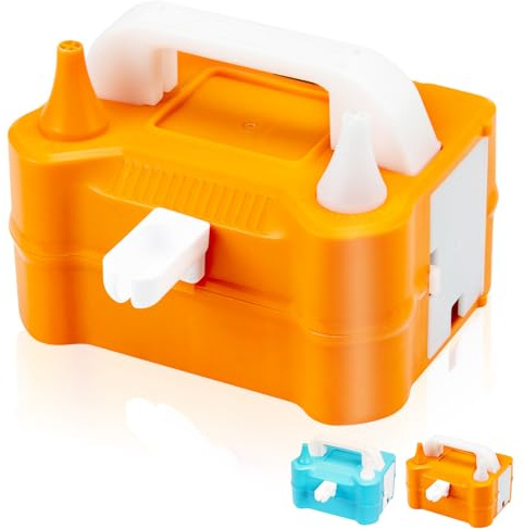 Fenxyo Electric Balloon Pump, Portable Dual Nozzle Electric Air Pump Designed with Balloon Knotter, Automatic Balloon Blower Pump Balloon Inflator for Party Balloons, Wedding, Birthday Decoration