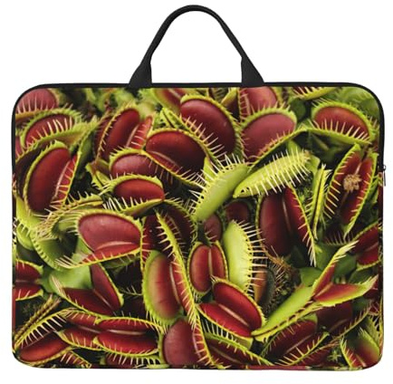 KLJnmbb Carnivorous Plant Print Laptop Case Sleeve For School Office Travel Lightweight Water-Resistant Notebook