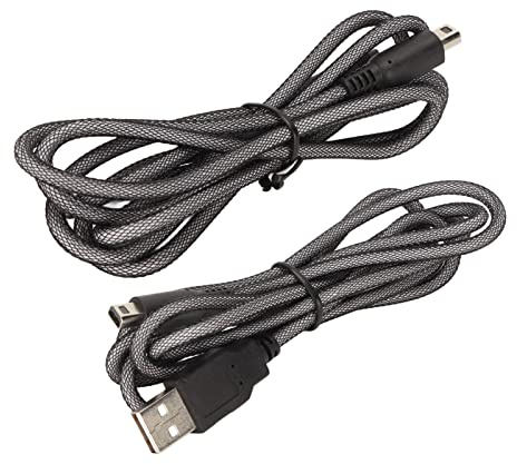 Risegun Ladekabel für Nintendo 3DS, 2 Stück USB Ladegerät Kompatibel mit 3DS/3DS XL/New 3DS XL/2DS/New 2DS XL/NDSI/NDSI LL Schwarz 1.5M