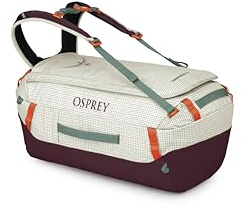 Osprey Transporter 40 l Leichter Reise-Rucksack, wasserabweisend, für Damen und Herren, Mystery White-Moody Burgunderrot, Einheitsgröße, 40 Liter