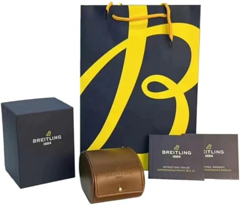 ROUREOX Moderna Scatola Orologi Uomo Bauletto Blu Rotolo Pelle Marrone Supporto Custodia Accessori Protettiva per Breitling Navitimer