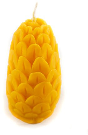 Naturra 100% Bienenwachskerze in Zapfenform handgegossen