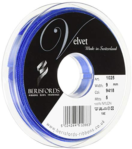 Berisfords Velvet Ribbon, Royal, 102 x 15 x 102 cm