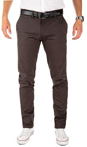 Yazubi Herren Chino Hose Dustin - Chinohose mit Gürtel, Grau (Iron Gate 193910), W31/L30