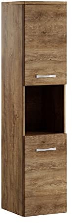 Badplaats B.V. Montreal Aufbewahrungsschrank, Höhe 131 cm, Eiche, Braun – Hochschrank