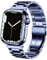 DEALELE Armbänd Kompatibel für iwatch 42mm 44mm 45mm 49mm, Solides Edelstahl Metall Ersatz Armband für Apple Watch Series 9/8 / 7/6 / 5/4 / 3 / SE/Ultra Damen Herren, Blau