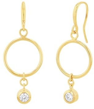 Amor Ohrhänger 925 Sterling Silber Damen Ohrschmuck, mit Zirkonia synth., 4,2 cm, Gold, Kommt in Schmuck Geschenk Box, 2026236