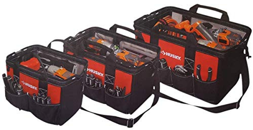 Husky 18 in., 15 in. and 12 in. Tool Bag Combo in Red