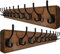 WEBI Garderobenhaken,98cm Lang Garderobenleiste,Wandgarderobe Holz mit 10 Haken,Kleiderhaken Wand,Hakenleiste Garderobe,Jackenhalter Wand für Mäntel,Jacken,Rustikal Braun,2 Stück