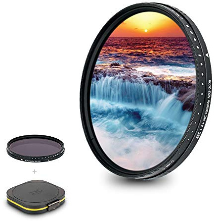 JJC 62mm Variable ND Filter ND2-ND2000 Neutral Density Fader | 11 Stops VND Filter w 18 Multi-Coated for FUJIFILM XF 23mm f1.4 R, XF 56mm F1.2 R, for Nikkor Z 50mm F1.4, Z 35mm F1.4 Lens