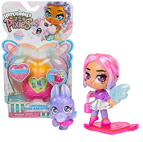 HATCHIMALS Pixies Shimmer Babysitter mit Baby- und Spielzubehör (Stile können variieren)