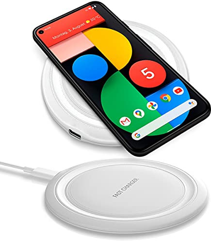 QI Wireless Ladegerät 15W kompatibel mit Google Pixel 9/9 Pro / 9 Pro XL Ladestation Kabellos Charger Induktives Universal Schnellladegerät, Farben:Weiß