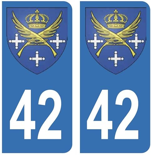 Hadexia Aufkleber für Nummernschild, Auto, 42, Wappen St. Etienne