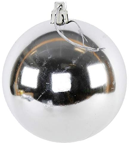 XXL Weihnachtskugeln groß für den Außenbereich, frostsicher und wetterfest 20, 25 oder 30 cm (Ø 20 cm, Silber glänzend)