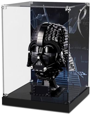 cooldac Acryl Vitrine Box kompatibel mit Lego Darth Vader Helm 75304 Modellset Staubdicht Transparent Klar Display Box Vitrine (Das Modell Nicht enthalten)