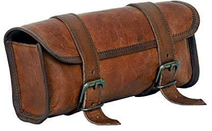 cuero Echtes Leder Lenker Fahrrad Motorrad Satteltasche Utility Tool Kit Lenker Reise Zubehör Tasche Motorrad Kleine Kit Tasche Weihnachten Neujahr Geschenkidee