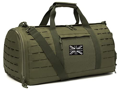 QT&QY 40L Military Tactical Duffle for Men - Sport Gym Fitness Tote Travel Bag With Shoe Compartment for Training, Workout, Football - Weekender