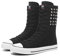 Momuk Zapatillas altas de lona para mujer con cordones de moda para mujer, Negro 01, 39 EU