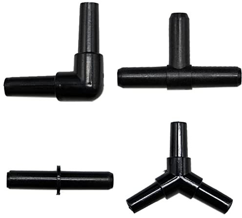 LAMXD Lot de 40 connecteurs de tubes en plastique noir pour aquarium