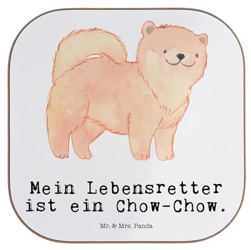 Mr. & Mrs. Panda Bierdeckel Chow-Chow Lebensretter - Geschenk, Tassen Untersetzer, Asiatischer Spitz, Hunderasse, Korkuntersetzer, Untersetzer