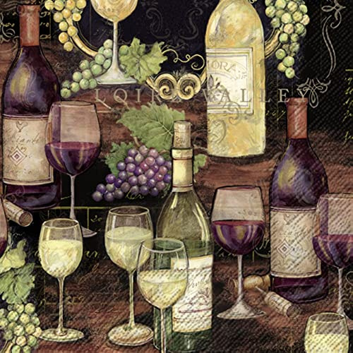 IHR Ideal Home Range - Paper Napkins Regal Wine 20 pc. 3-Ply Cocktail Napkins 25 cm x 25 cm / 10 inch x 10 inch