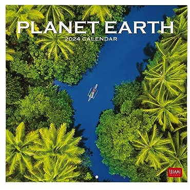 Legami - Wandkalender 2024, 12 Monate und Jahresplaner, Platz für Notizen und Notizen, Wochennummer, 6 Sprachen, Sternzeichen und internationale Feiertage, Einzelzellophanatur, 30 x 29 cm