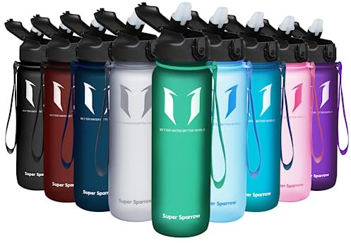 Super Sparrow Water Bottle with Straw - 1000ml - Non-Toxic BPA Free Tritan Sports Water Bottle - Leak Proof Gym Bottle