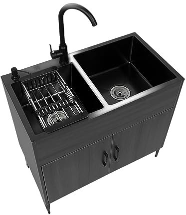 TRGCJGH Waschtischunterschrank Waschbecken mit Unterschrank Badmöbel Badschrank Hand-Waschbecken(780X430mm/30.7X16.9in,Black)