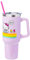 Silver Buffalo Sanrio Hello Kitty Spring and Summer Flowers Rainbow Stripes Stainless Steel Tumbler with Handle and Straw, Fits in Standard Cup Holder, 40 Ounces