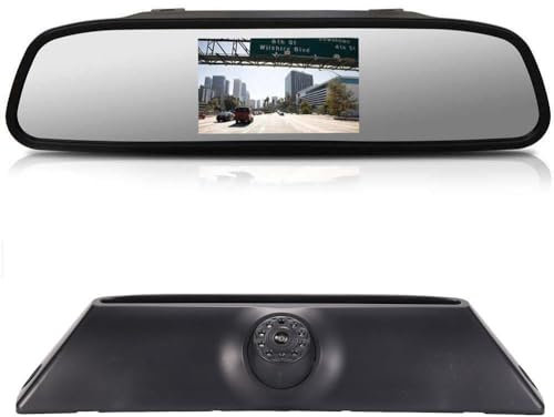 HD Rückfahrkamera + 4.3 Zoll Auto Rückspiegel, IR Nachtsicht Auto Kamera mit 4.3 Zoll Farbdisplay Rückfahrkamera für FIAT IVECO Daily 4 Gen 2011-2014