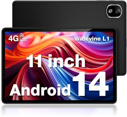 DOOGEE T30E Android 14 Tablet 11 Zoll 9GB RAM +128GB ROM (1TB TF), 8000mAh, HD Display, Tablet LTE, 13MP+5MP Kamera, Octa-Core, 4G LTE Dual SIM Android Tablet / 5G WiFi/OTG/GPS/Widevine L1