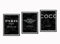 Postertech® Premium Poster Set | 4 Bilder als stilvolle Wanddeko | 4X DIN A4 | Schwarz Weiss COCO Set (3er schwarz neu)